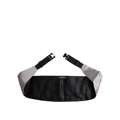 Dolce & Gabbana Gray Men 100% Silk Belt Wide Waist Cummerbund