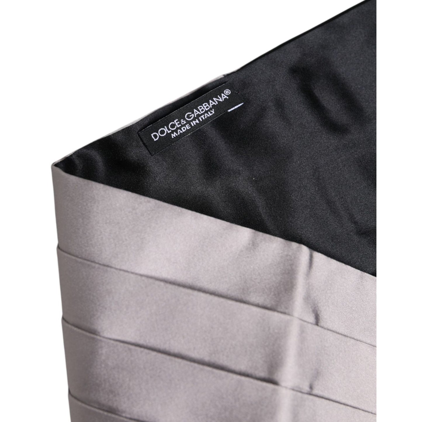 Dolce & Gabbana Gray Men 100% Silk Belt Wide Waist Cummerbund