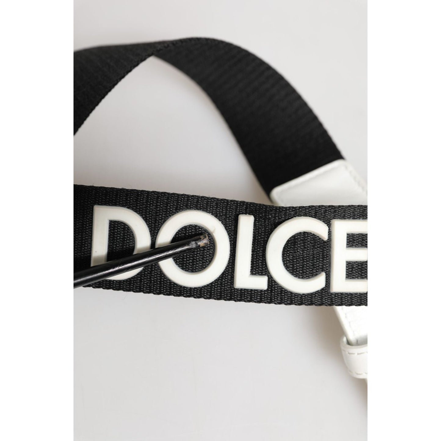 Dolce & Gabbana Black White Metal DG Logo Buckle Belt BEL9477-105