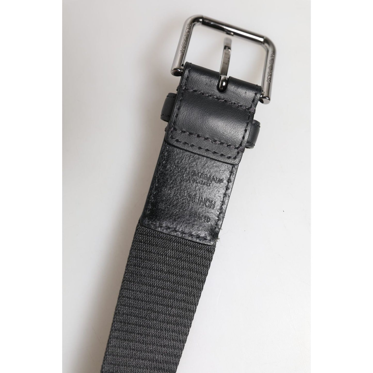 Dolce & Gabbana Green Black Polyester DG Logo Buckle Belt BEL9482-90