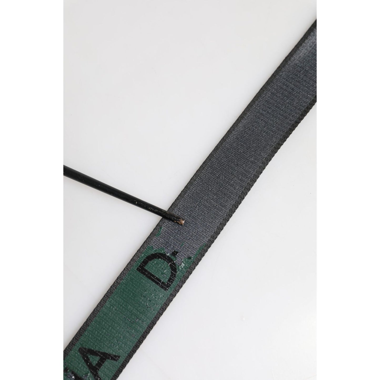 Dolce & Gabbana Green Black Polyester DG Logo Buckle Belt BEL9482-90