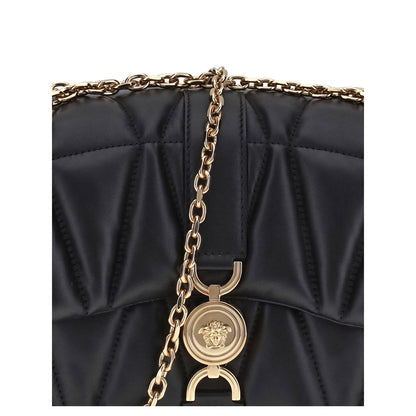 Versace Black Calf Leather Bos Taurus Shoulder Bag