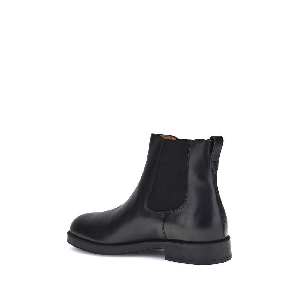 Tod's Black Calf Leather Bos Taurus Chelsea Boots