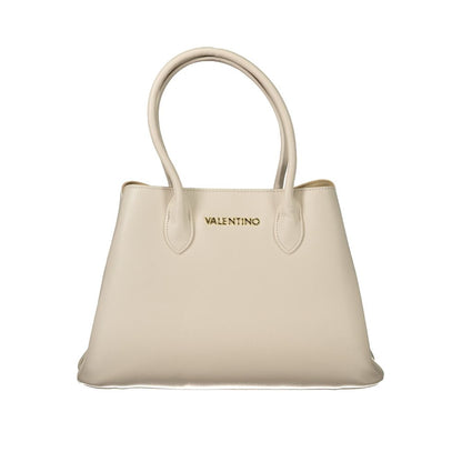 Mario Valentino Beige Polyethylene Women Handbag with detachable strap and dual compartments