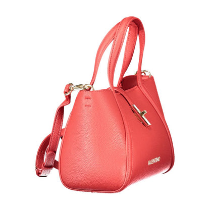Mario Valentino Red Polyethylene Women Handbag with handles and adjustable shoulder strap