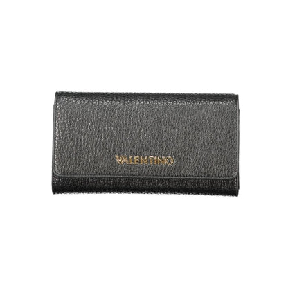 Alt Tag: Mario Valentino Black Polyethylene Women Wallet featuring luxurious design and iconic logo for fashion-forward individuals.