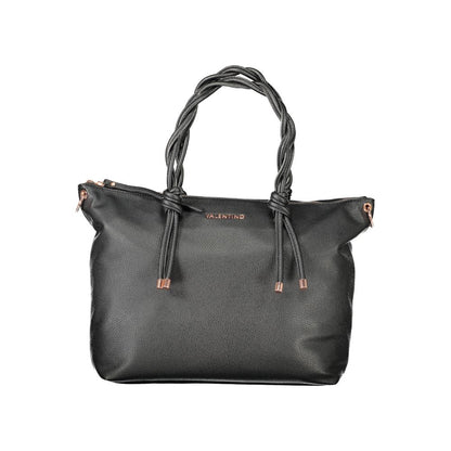 Mario Valentino Black Polyethylene Women Handbag with sturdy handles and zip closure, stylish and functional accessory.