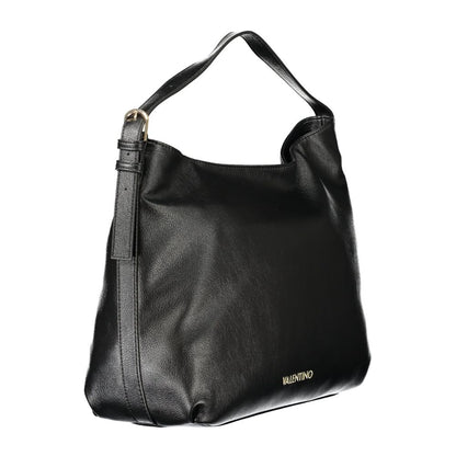 Mario Valentino Black Polyethylene Women Handbag with adjustable shoulder strap and zip closure