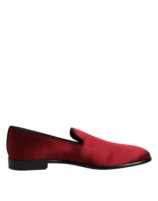 Dolce & Gabbana Red Velvet Slip On Loafers Formal Shoes MV7561-45