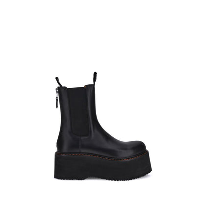 R13 Black Calf Leather Bos Taurus Chelsea Boots