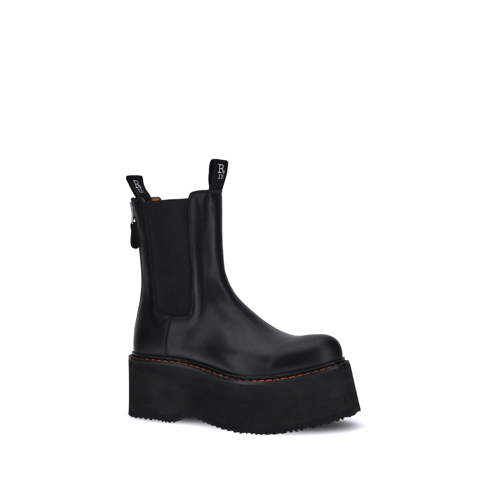 R13 Black Calf Leather Bos Taurus Chelsea Boots