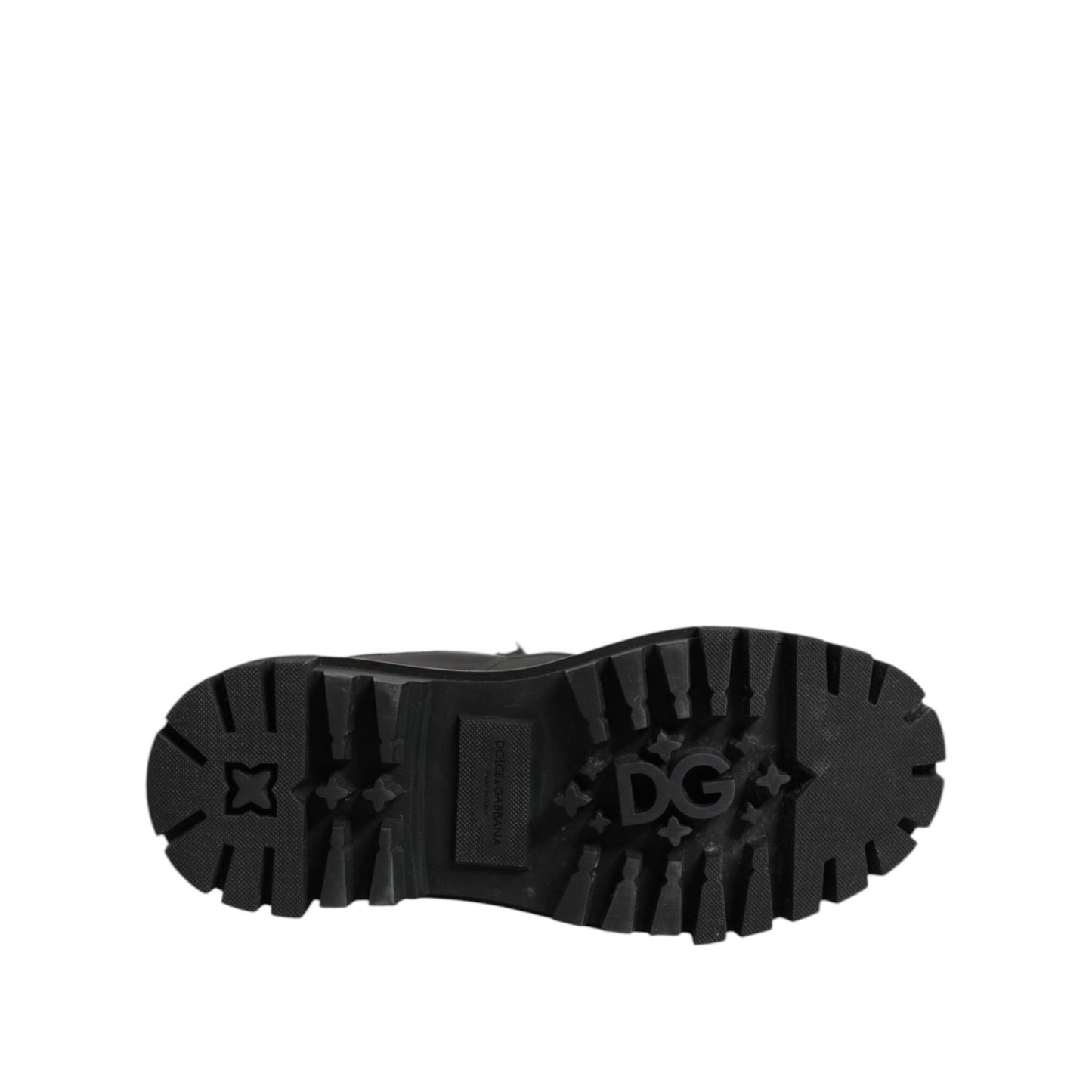 Dolce & Gabbana Black White Padded Lace Up Short Boots Shoes LA12723-39.5