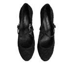 Dolce & Gabbana Black Mary Jane Taormina Lace Pumps Shoes LA12718-40