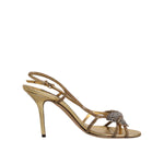 Dolce & Gabbana Gold Strass Ankle Strap Heels Sandals Shoes LA12722-39