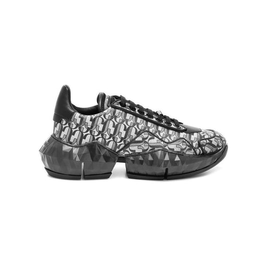 Jimmy Choo Diamond JC Monogram Glitter Leather Sneakers JI-8831299682516-EU35/US5