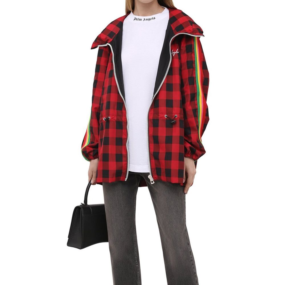 Palm Angels Red Polyamide Full-Length Jacket
