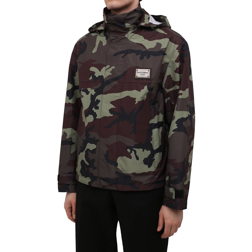 Dolce & Gabbana Green Polyamide Shell Jacket