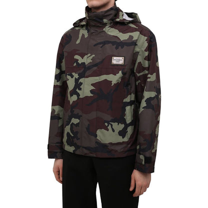 Dolce & Gabbana Green Polyamide Shell Jacket