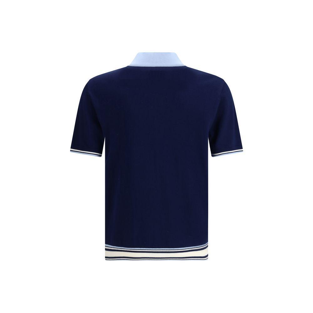Casablanca Merino Wool Polo Shirt CA-MPF25KW100201BLUE-M