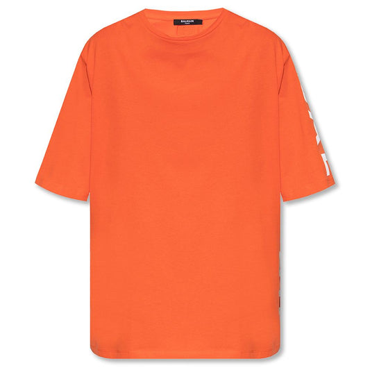 Balmain Orange Cotton Men's T-Shirt