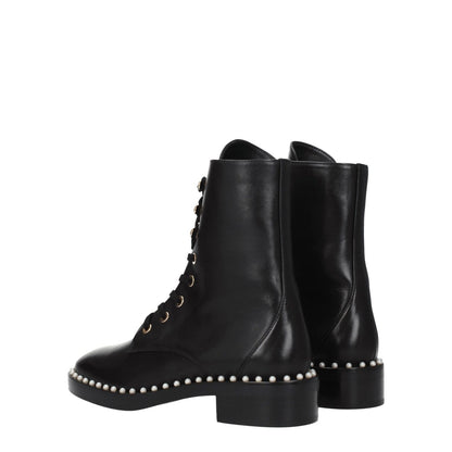 Stuart Weitzman Black Leather Ankle Boots