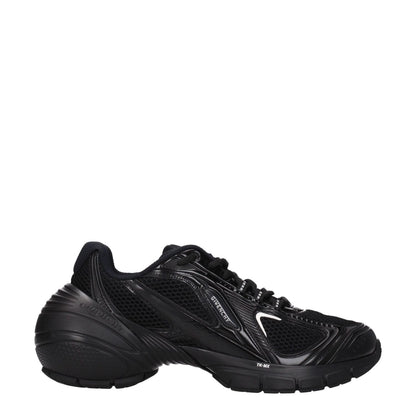 Alt Tag: Givenchy Black Fabric Athletic Sneakers with front and side logos, lace-up closure, and rubber sole, featuring a 6.5 cm mid heel.