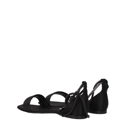 Max Mara Black Satin Sandals