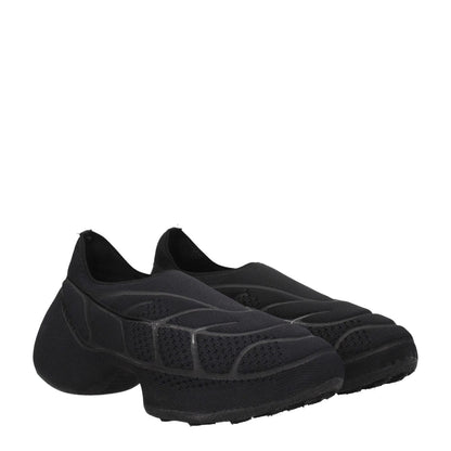 Alt Tag: Givenchy Black Fabric Slip-On Loafers with side logo, mid heels, round toe for casual wear, MPN BH0076H1C4001.