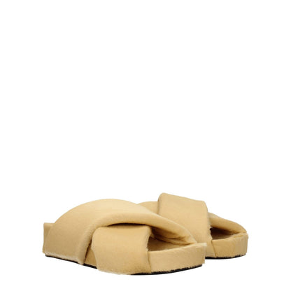 Jil Sander Beige Horsehair Slippers