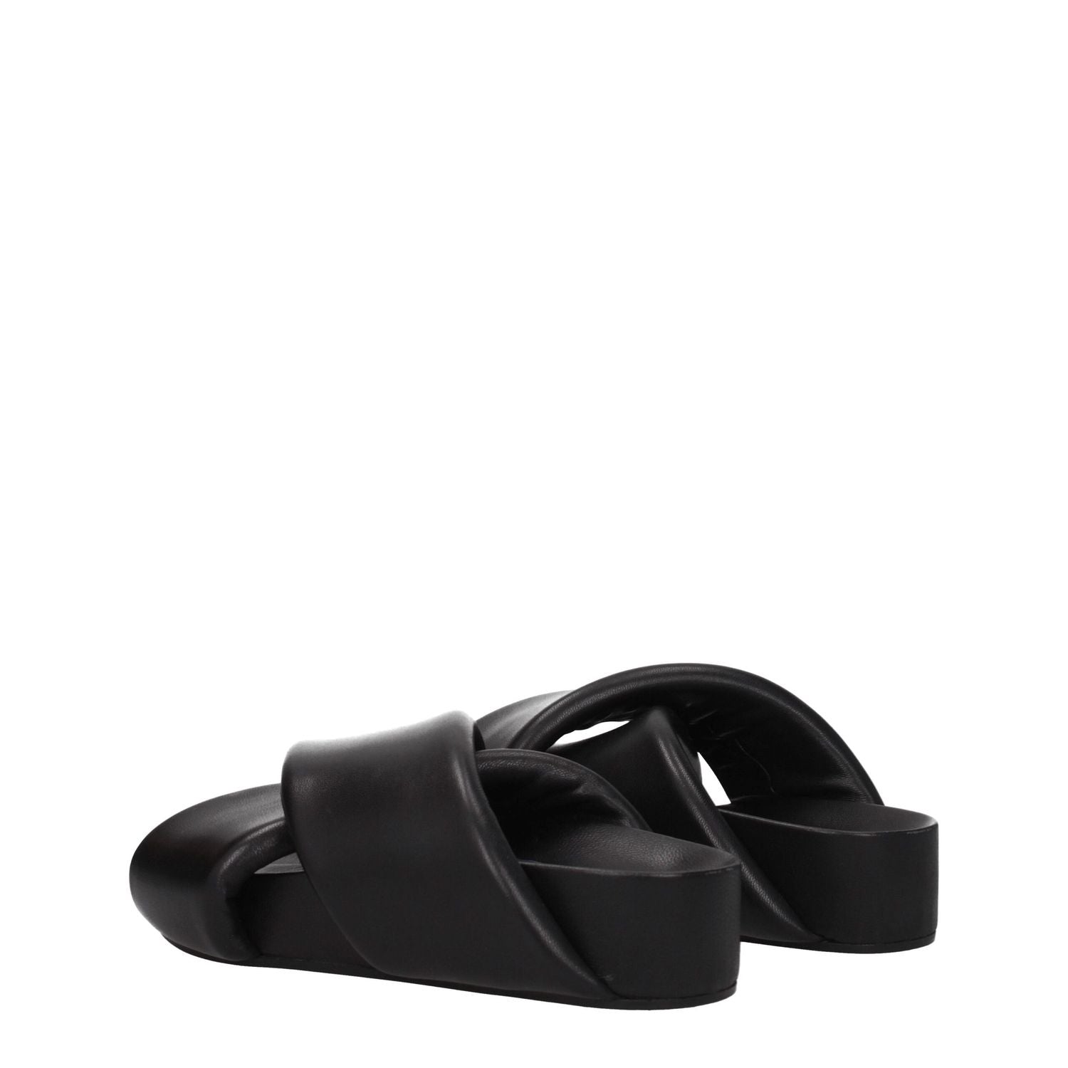 Jil Sander Black Leather Slippers