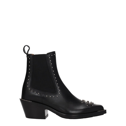 Chloé Black Leather Ankle Boots CH-8547374792969-EU35.5/US5.5