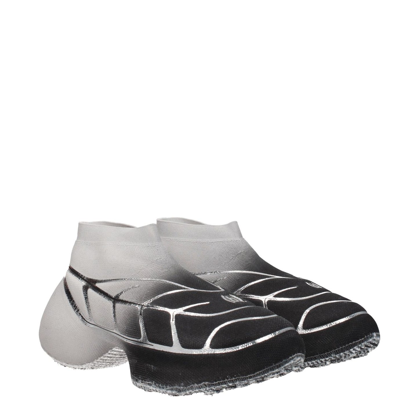 Givenchy Black Fabric Athletic Sneakers with mid heels, side logo, round toe, and silver accents. Sporty glam style, MPN: BH0080H1DW008.