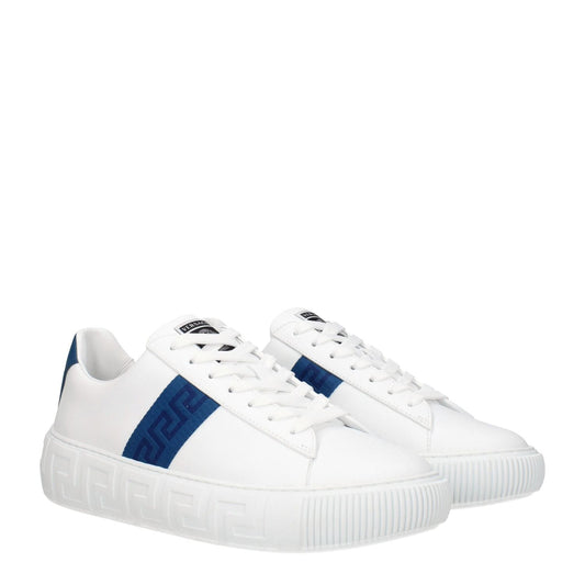 Versace White Leather Low Tops VE-8547404611849-EU40/US7