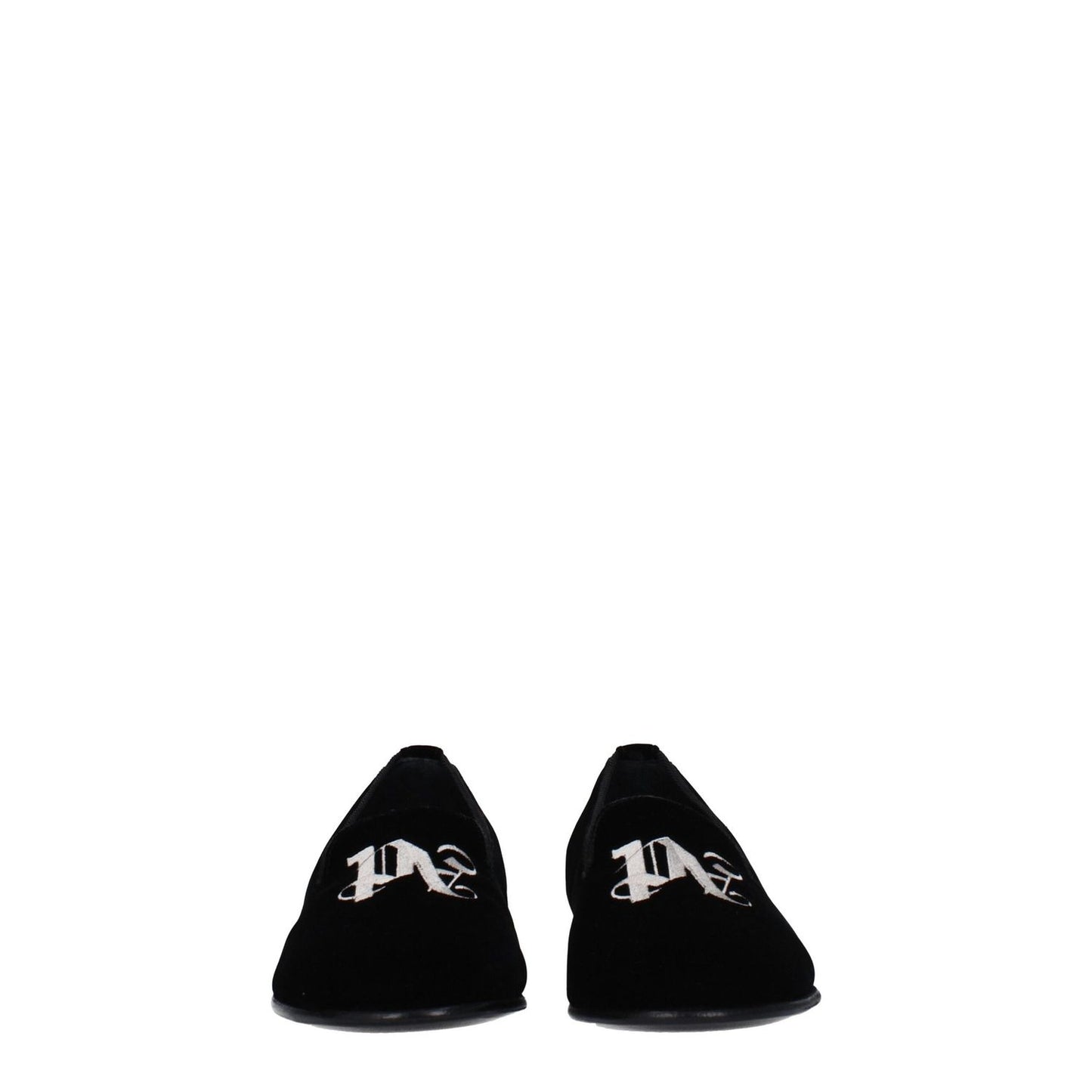 Palm Angels Black Velvet Slip-On Loafers