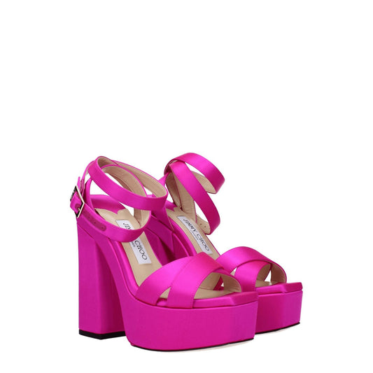 Jimmy Choo Pink Satin Platforms JI-8547462086921-EU36/US6