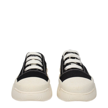 Stella McCartney Black Fabric Chunky Sneakers with rubber sole, lace-up closure, and front logo detail.