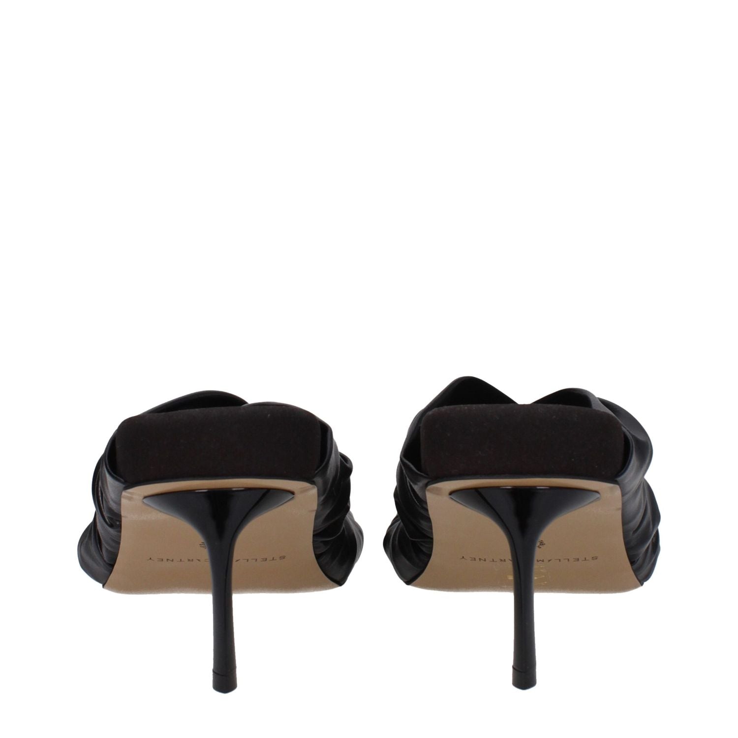 Stella McCartney Black Leather Stiletto Heel Sandals