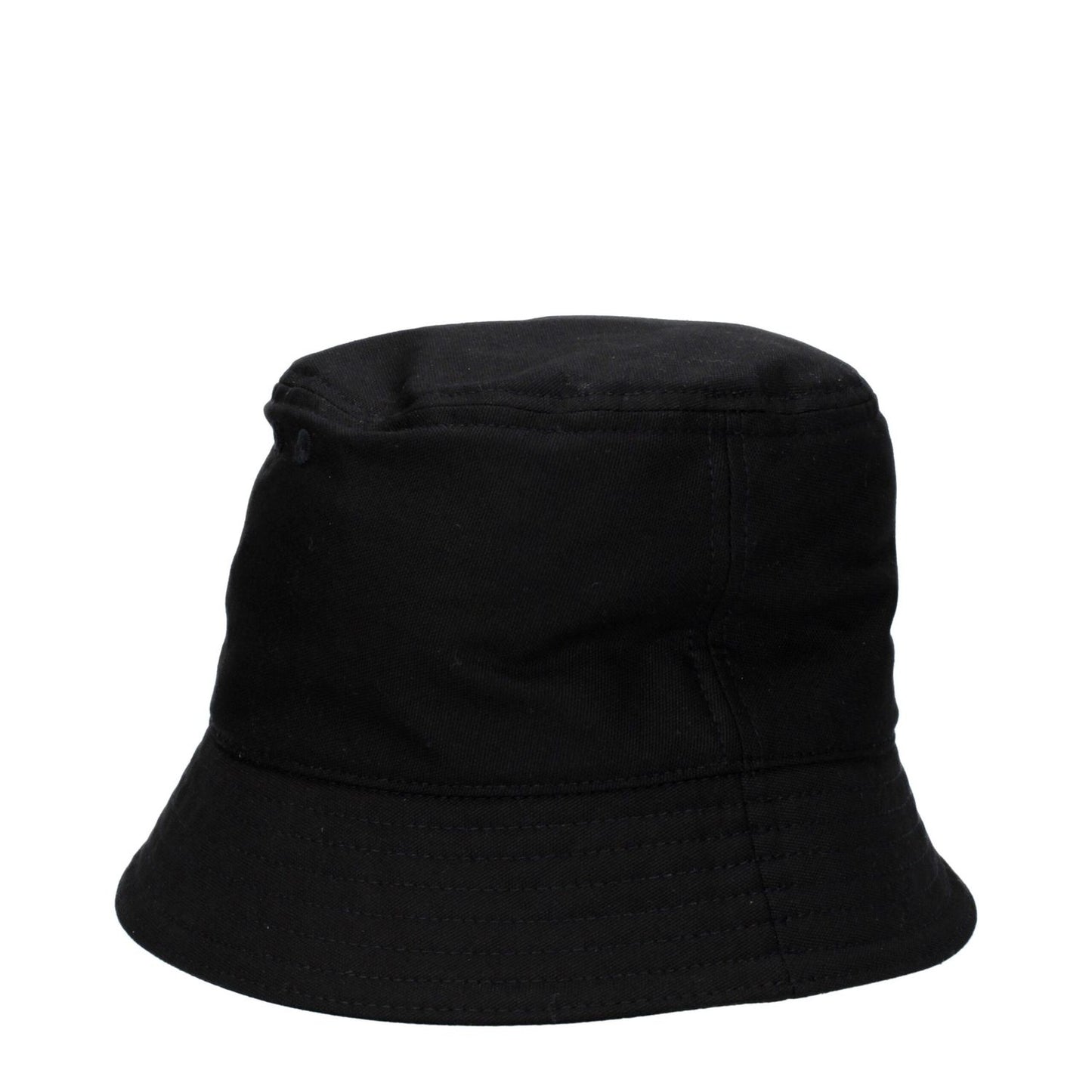Valentino Garavani Black Cotton Bucket Hat with front logo, casual style made from 98% cotton and 2% elastane.