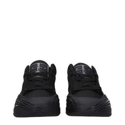 Givenchy Black Fabric Low Top Sneakers with lace-up closure and logo on front, side, and back. Stylish casual sneakers with rubber sole.