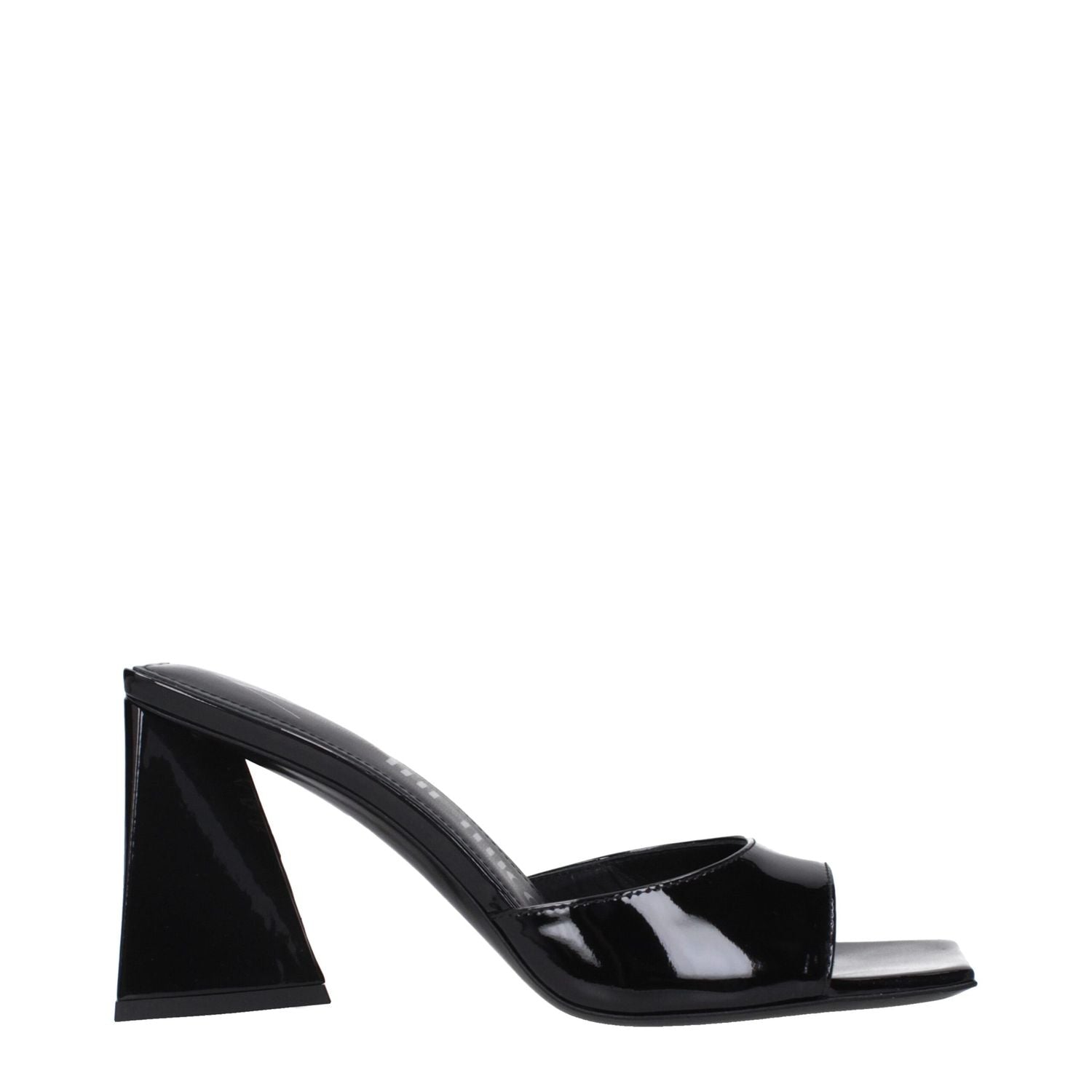 The Attico Black Leather Stiletto Heel Sandals
