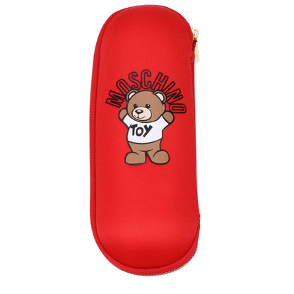 Moschino Red Polyester Umbrella in bright red case with toy bear design and logo, style casual, MPN 8351SUPERMINIC.
