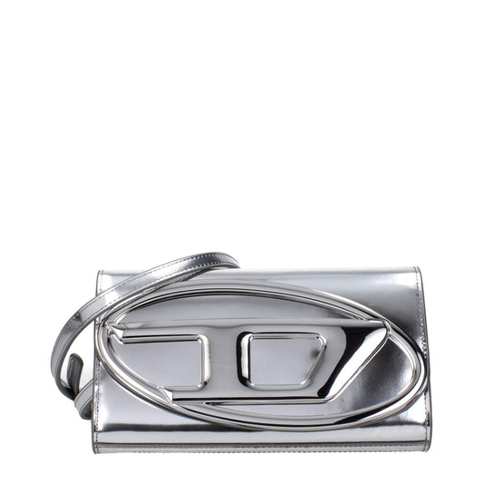 Diesel Gray Leather Clutch Bags DI9482853613833BT