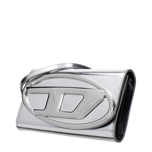 Diesel Gray Leather Clutch Bags DI9482853613833BT
