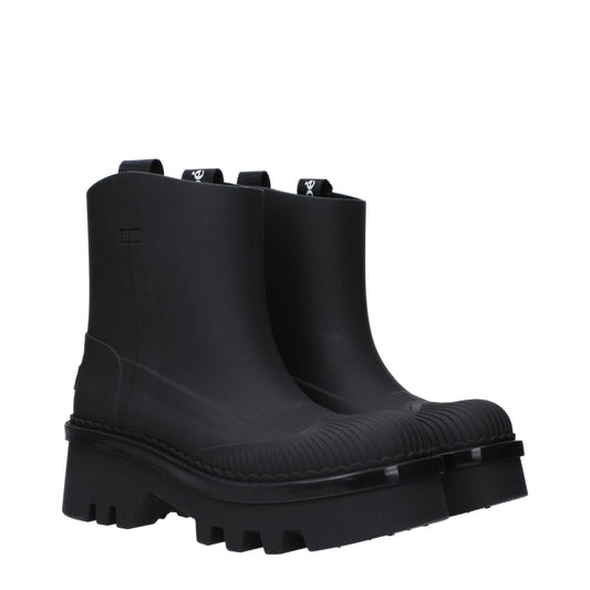 Chloé Black Cotton Ankle Boots CH-9492835500297-EU37/US7