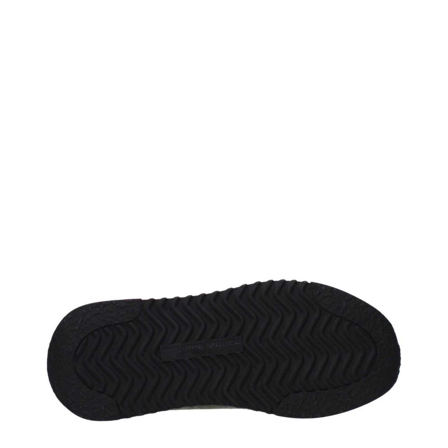 Sole view of Philippe Model Green Leather Athletic Sneakers showing rubber tread pattern.