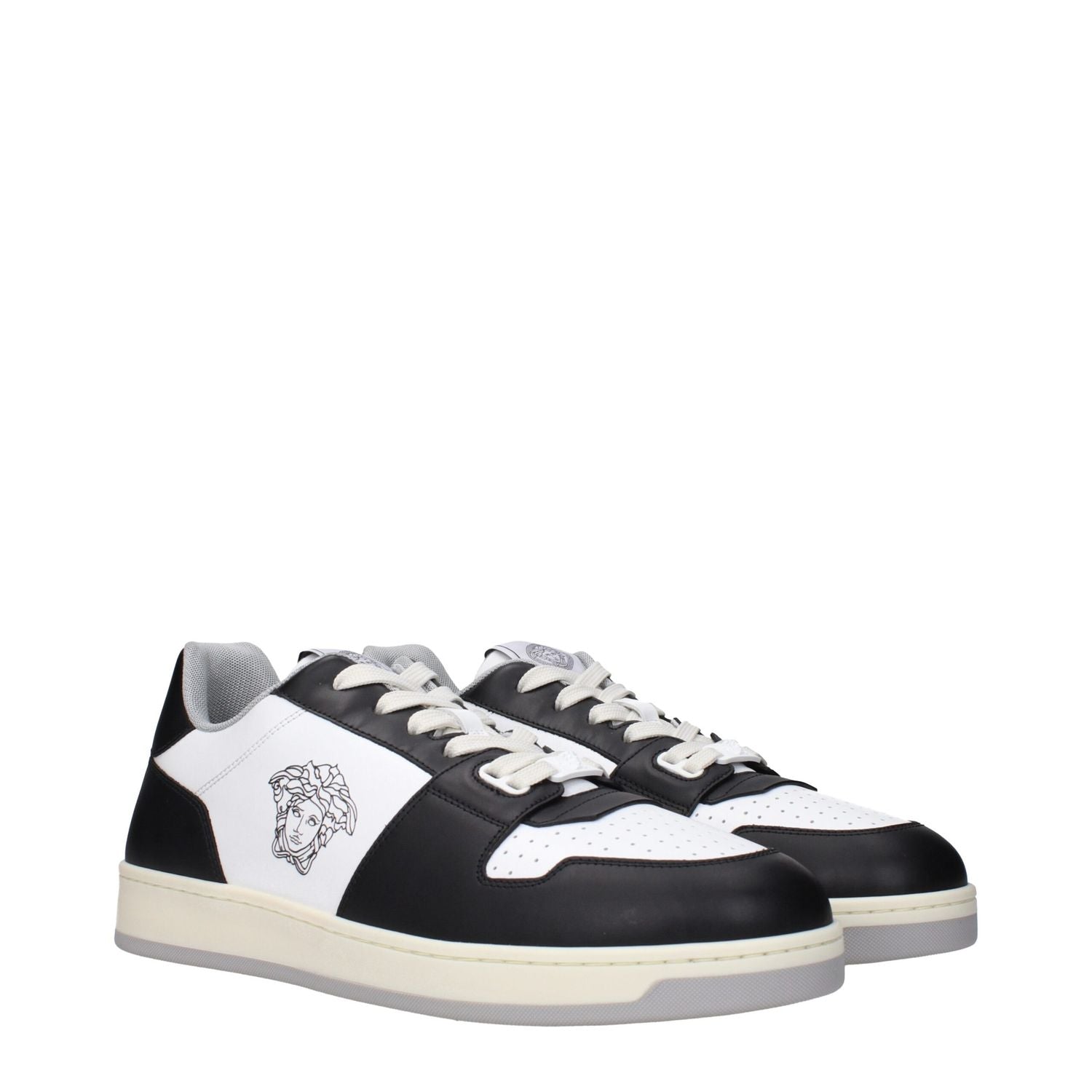 Versace White Leather Low Top Sneakers