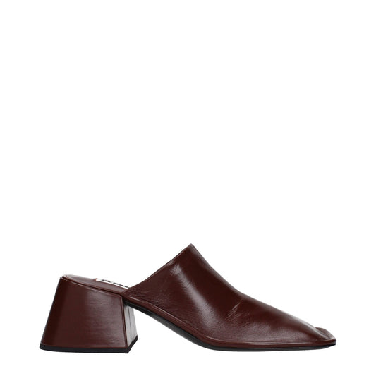 Jil Sander Red Leather Mules JI-15157400305929-EU38/US8