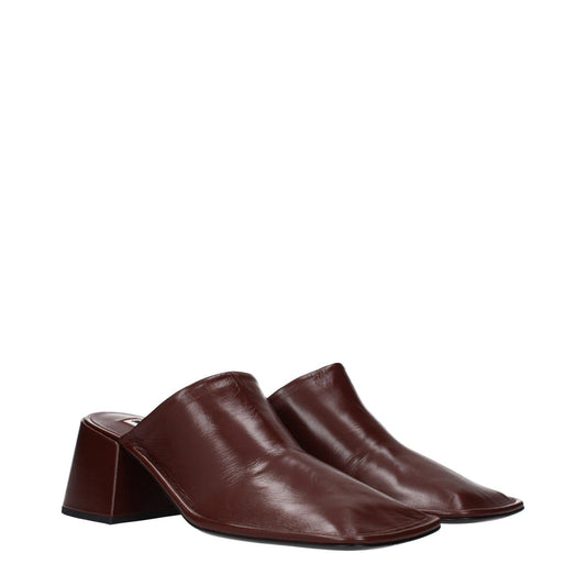 Jil Sander Red Leather Mules JI-15157400305929-EU38/US8