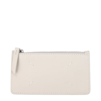Maison Margiela Beige Leather Wallet, MPN S56UI0143P4985T2003, stylish coin purse with zipper in beige leather by Maison Margiela.