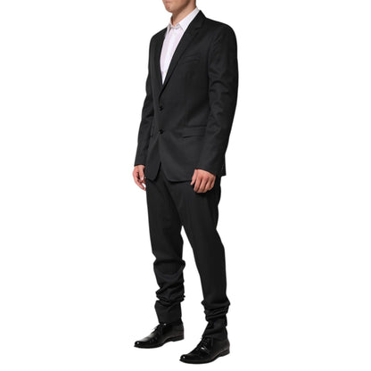 Dolce & Gabbana Dark Gray Wool Single Breasted 2 Piece Suit
